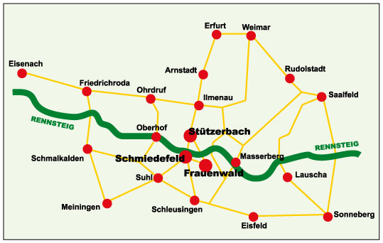 Anfahrtsskizze nach Schmiedefeld